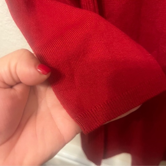 PETITE SMALL J Jill true Red Scoop Neck
Lightweight Ribbed Sides Sweater - Picture 6 of 16